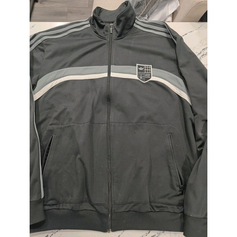 Vintage Adidas Original 3 Stripe Men's Track Jacket Black 3XL